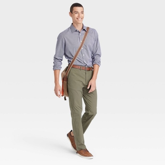 NWT - Navy Gingham Check Long Sleeve Button Up Dress Shirt - Standard Fit - Picture 6 of 8